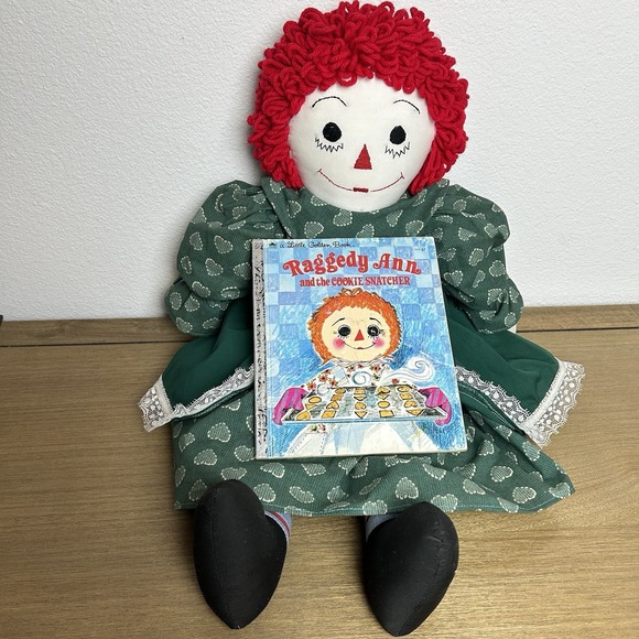 Vintage Homemade Raggedy Ann 24" Tall Doll Unbranded Plus Vintage Kids‎ Book - Picture 1 of 10